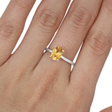 Solitario Oro Blanco Citrina 1.10 ct