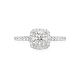 Anillo de Compromiso Diamante .80 ct Diamantes Halo-Pavé .40 ctw