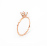 Solitario Oro Rosa con Aquamarina 1.00 ct