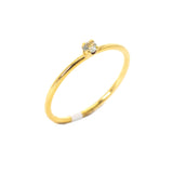 Anillo Oro Amarillo con Aquamarina .05 ct