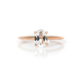 Solitario Oro Rosa con Aquamarina 1.00 ct