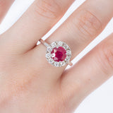 Anillo Oro Blanco Rubí 1.75 ct y Diamantes .50 ctw