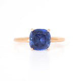 Solitario Oro Rosa Zafiro Cushion 3.00 ct