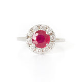 Anillo Oro Blanco Rubí 1.75 ct y Diamantes .50 ctw