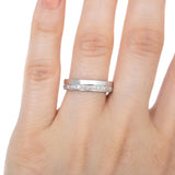 Argolla Oro Blanco 5mm con Diamantes . 20 ctw