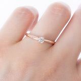 Solitario Oro Rosa Diamante .15 ct