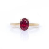 Solitario Oro Amarillo Rubí Oval 1.20 ct