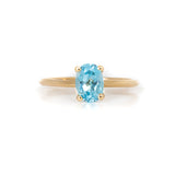 Solitario Oro Amarillo Topacio Azul 1.00 ct