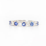 Churumbela Oro Blanco Diamante .20 ctw y Zafiro .25 ctw